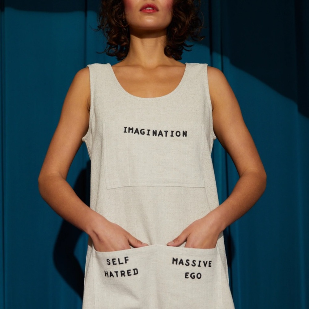 Fashion brand company artists tool box shift dress